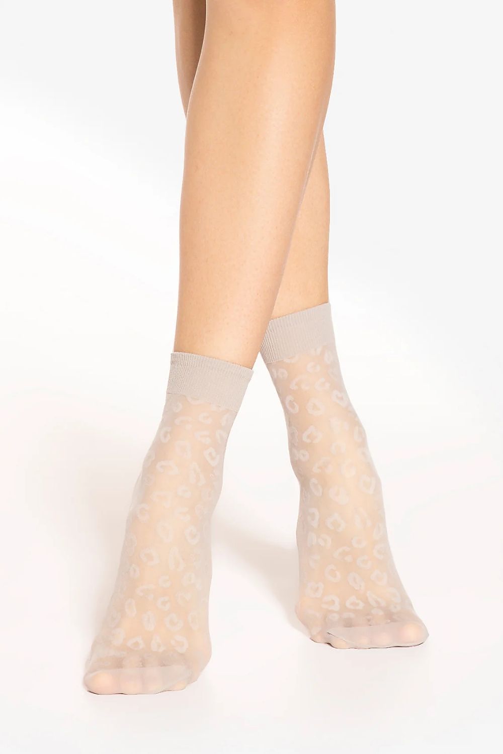 Gatta women's high socks displaying an elegant leopard pattern, perfect for adding a touch of wild sophistication to any outfit.