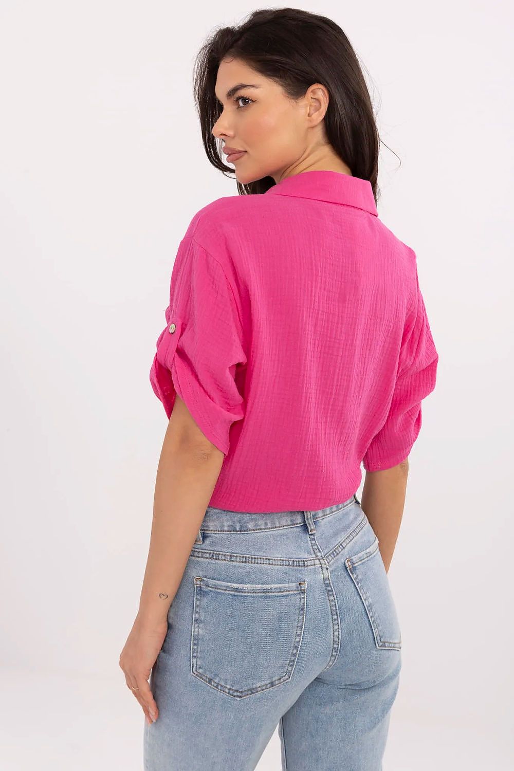 Italy Moda women's shirt in relaxed fit, featuring delicate pocket print and stylish design for everyday wear.