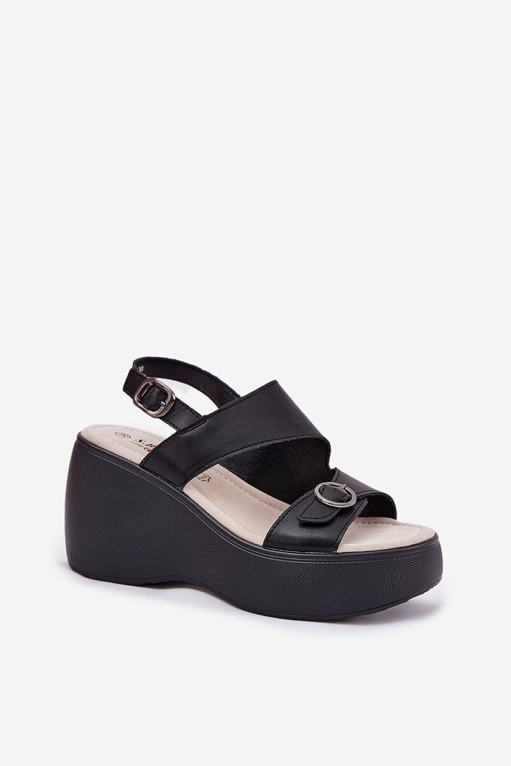 Stylish women's sandals by Step in Style, crafted from premium natural leather with ergonomic wedge heel and adjustable strap, ideal for luxury summer outings, EU sizes 36-40.