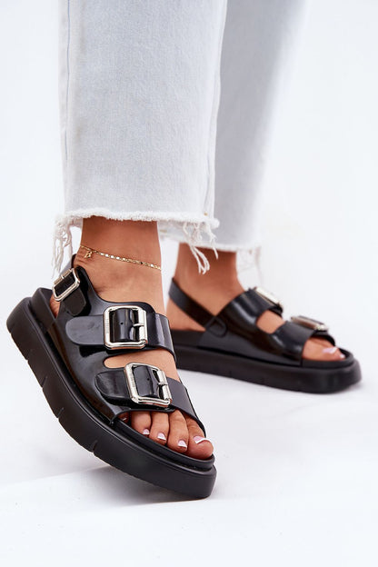Elegant women's suede sandals with platform by Step in Style, featuring adjustable straps for a perfect fit, ideal for summer outfits.