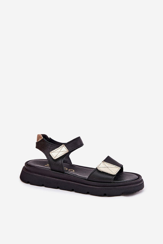Elegant women's natural leather sandals by Step in Style, featuring a 3.5 cm platform and double Velcro straps for a perfect fit, ideal for summer fashion.