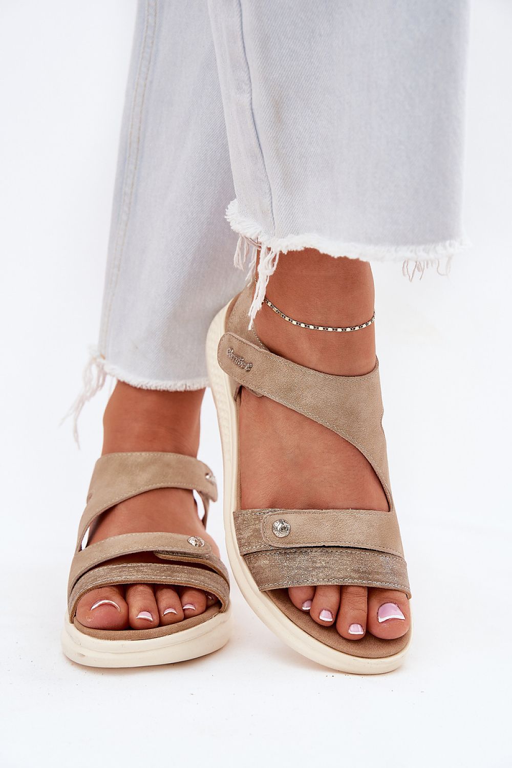 Luxury Women's Eco Leather Sandals by Step in Style featuring a stylish wedge heel and double velcro closure, available in sizes EU 36-41, perfect for adding elegance and comfort to summer outfits.