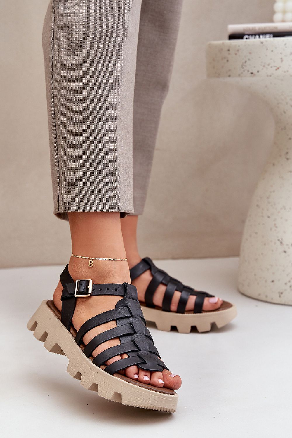 Chic women's leather sandals by Step in Style, offering a perfect fit with adjustable straps and a comfortable platform for summer fashion.