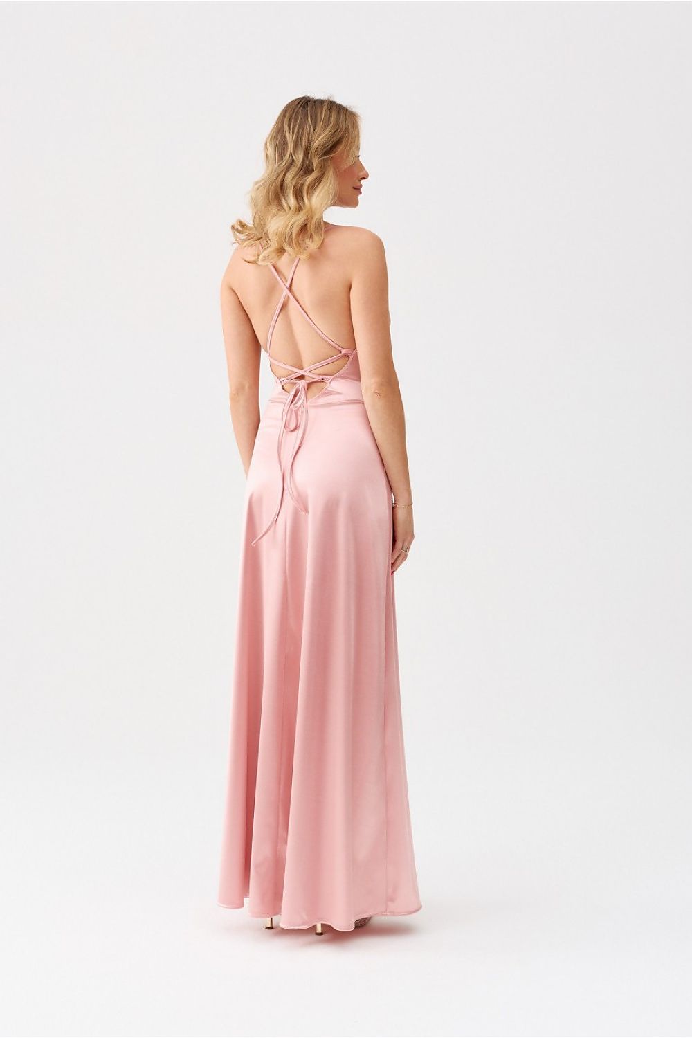 Elegant details of the Alessandra Maxi Dress by Roco Fashion highlighting its feminine silhouette and luxurious design.