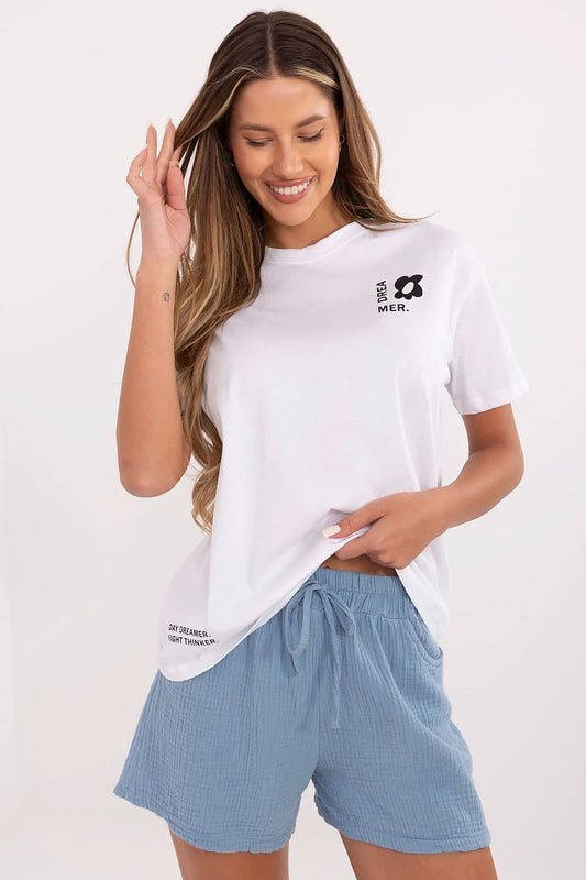 Luxurious women's cotton t-shirt by Fresh Made featuring a stylish large back print, showcasing modern fashion and comfort in sizes XS to XL.