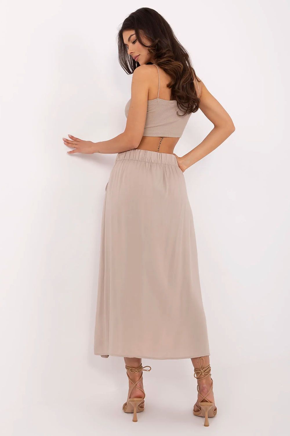 Fresh Made eco-friendly viscose midi skirt in a modern minimalist style, ideal for environmentally conscious fashion lovers.