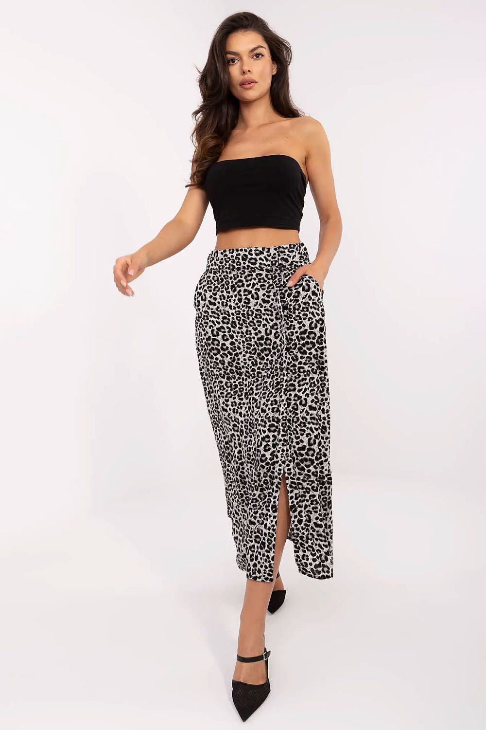 Luxurious viscose midi skirt by Fresh Made, designed for comfort and style, featuring practical pockets.