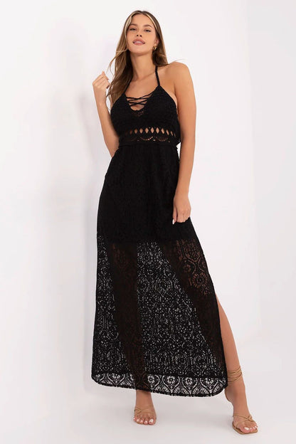 Boho-style maxi dress by Italy Moda, featuring delicate lace details and padded cups, showcasing a romantic silhouette perfect for summer outings.