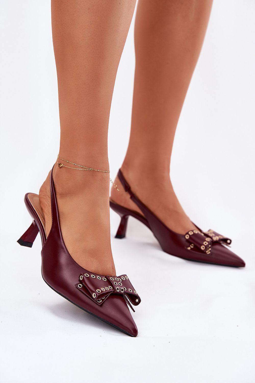 Elegant eco-leather high heel pumps with pointed toes and a stylish bow by Step in Style, designed for women in sizes EU 36-41.