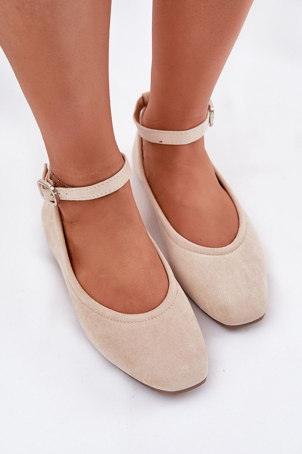 Stylish Step In Style ballet flats made from soft eco suede, offering a combination of sophistication and all-day comfort in EU sizes 36-41.