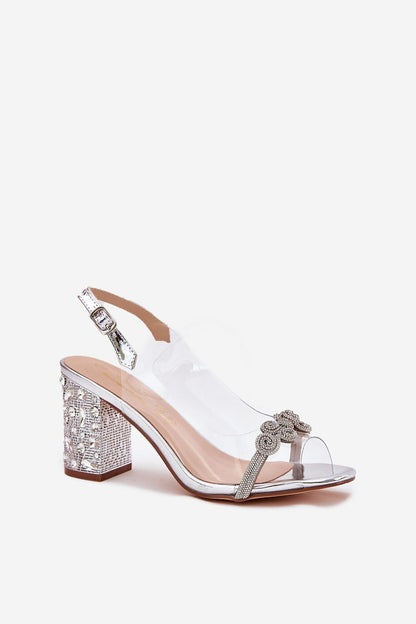 Chic and sophisticated transparent heel sandals with a soft leather footbed, offered by Step in style for EU sizes 36-41.