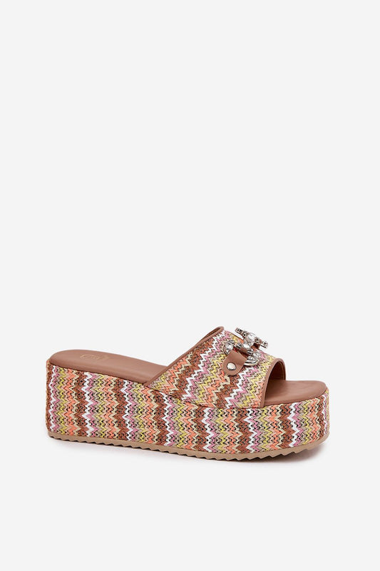 Luxury Women's Braid Detail Wedge Heel Sandals from Step in Style, showcasing a stylish braid design with a comfortable platform and wedge heel.