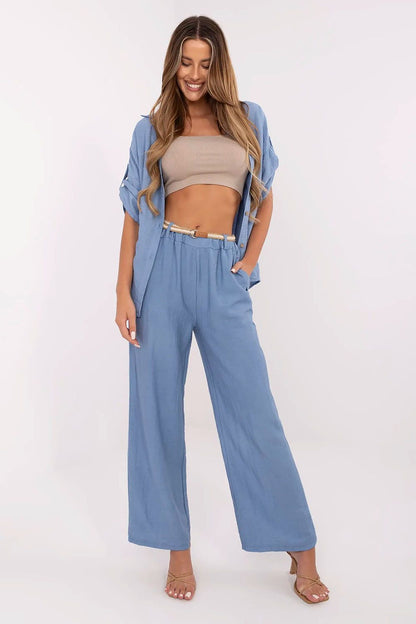 Italy Moda women's trousers showcasing a chic bohemian style with a smooth fabric, ideal for creating effortless casual outfits.