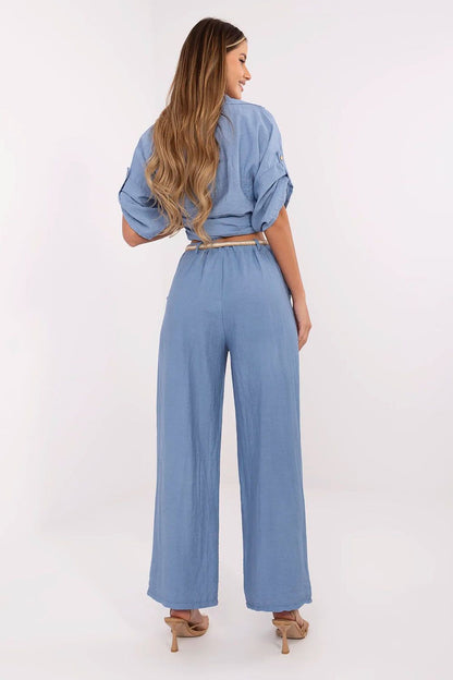 Italy Moda boho trousers styled with a casual blouse, exemplifying the versatile fashion options for everyday elegance.
