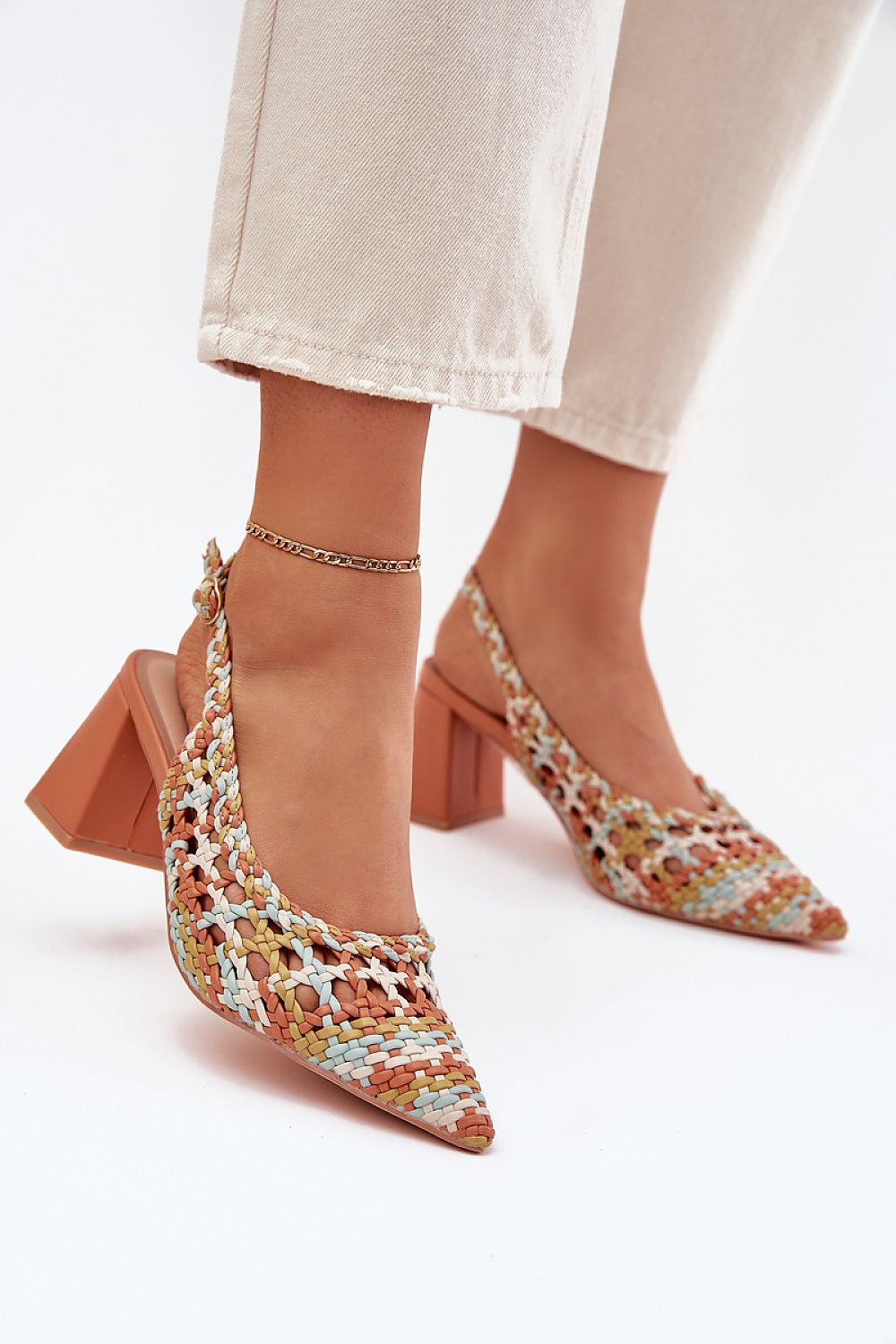 Stunning women's sandals by Step in Style, crafted with a stylish woven pattern and comfortable block heels, ideal for evening outings.