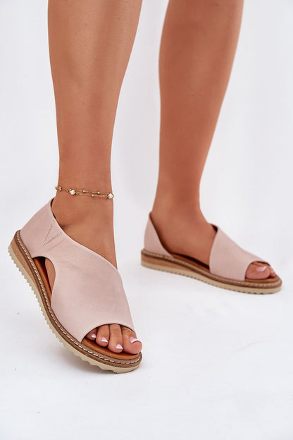 Elegant ARTIKER women's natural leather sandals with covered heel, showcasing comfort and style, available in EU sizes 36-41.