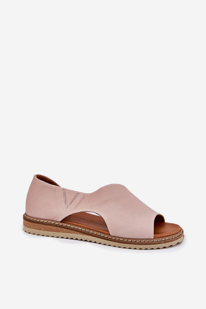 ARTIKER Women's elegant natural leather sandals with covered heel designed by Step in Style, perfect for comfort and stability in EU sizes 36-41.