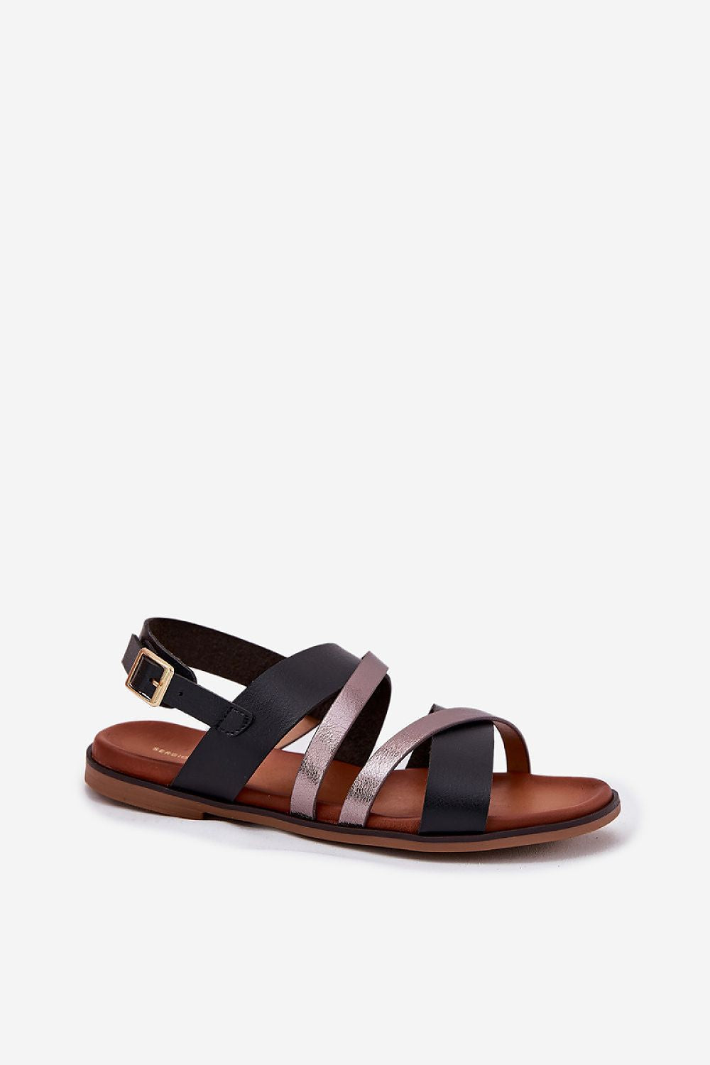 Stylish flat-heel women's eco leather sandals from Step in Style, showcasing a chic design with adjustable straps for personalized comfort.