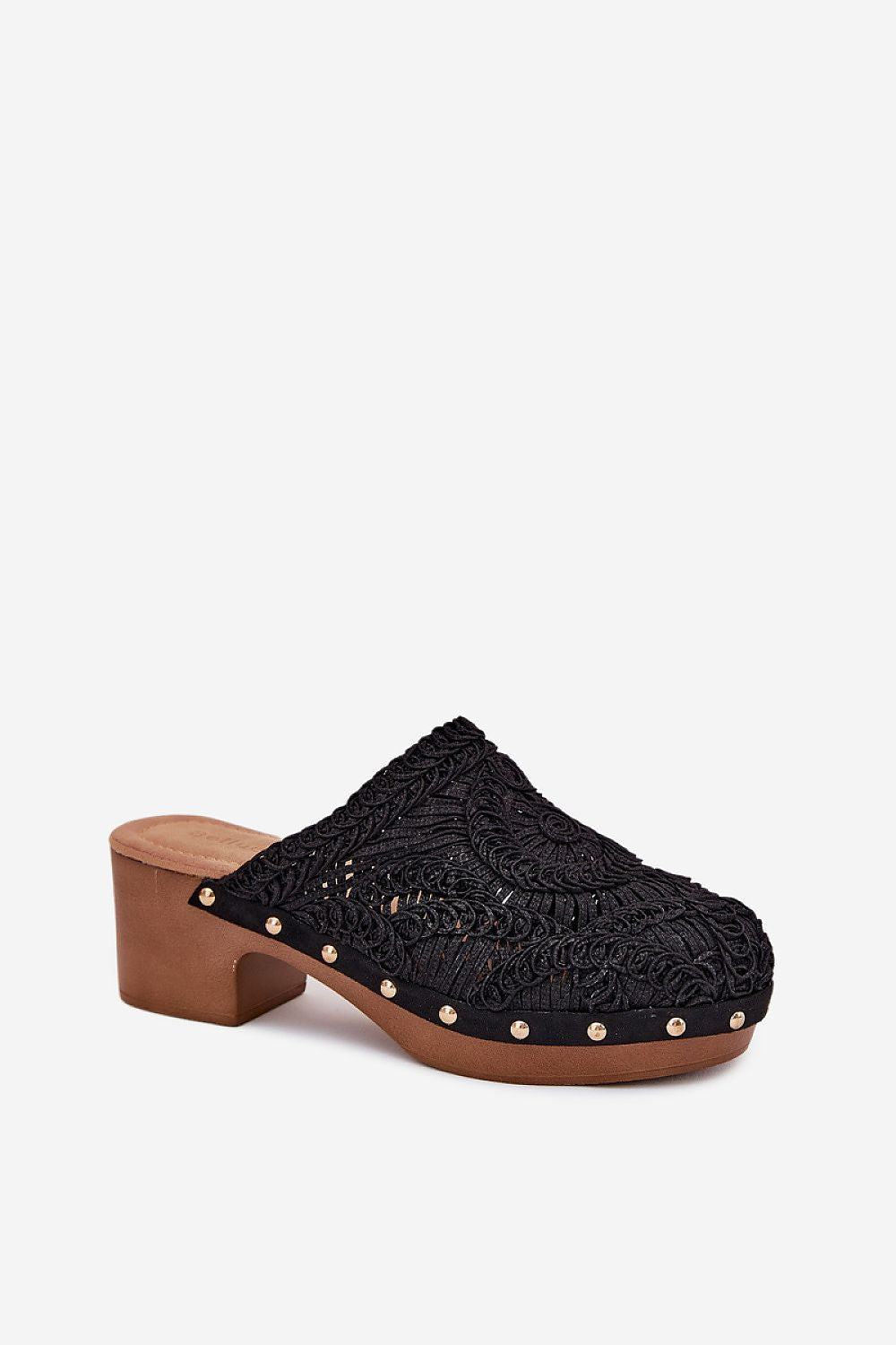 Elegant women's sandals featuring a unique crocheted design and comfortable block heel, offered by Step in Style.