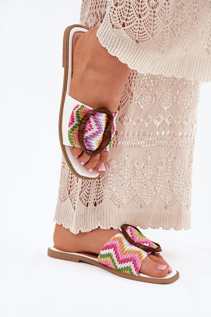 Chic women's flat sandals in imitation leather suede with beautiful braided detailing, created by Step in Style for luxurious comfort.