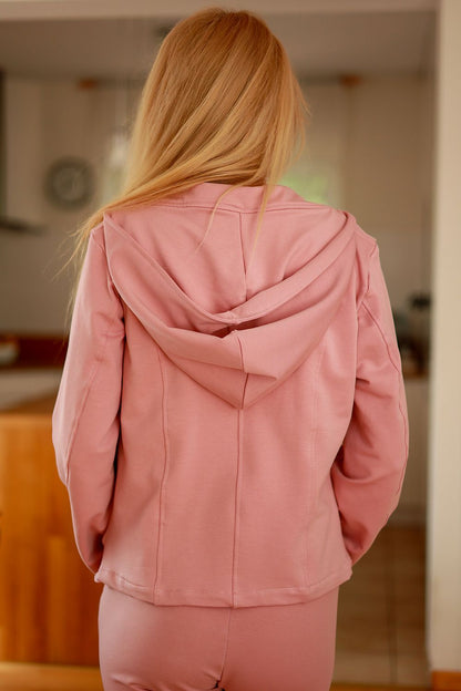 Stylish Mirale Women's Cotton Short Hooded Jacket showcasing its sporty design with functional pockets.