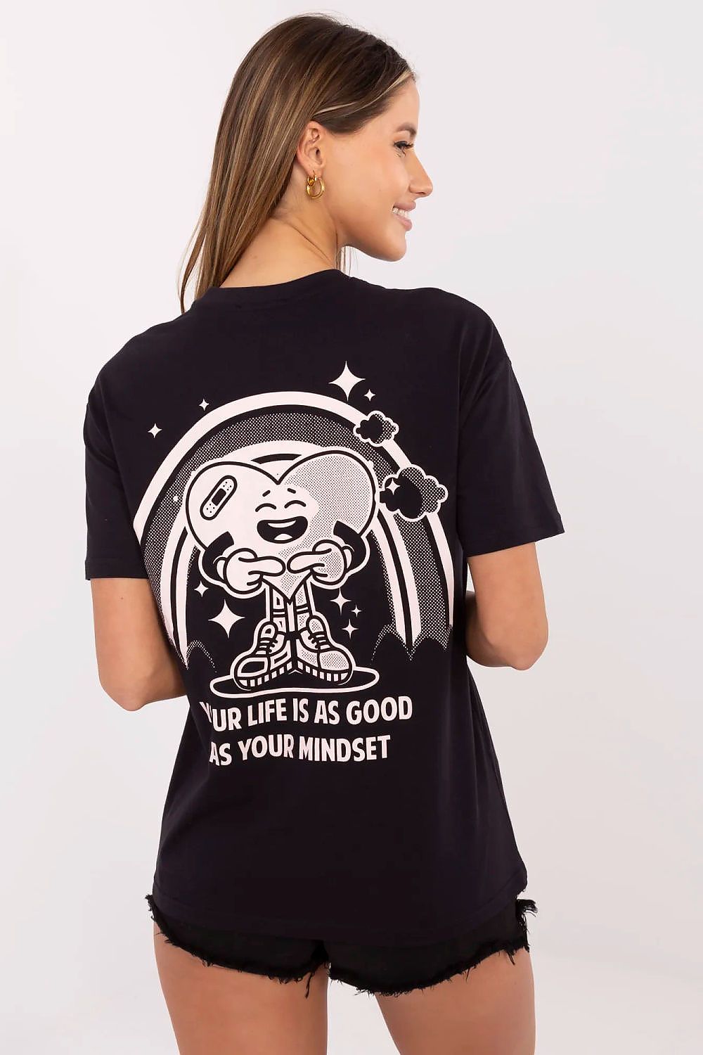 Luxury Women's Casual Cotton T-Shirt by Sublevel, featuring a classic round neck and elegant short sleeves, perfect for everyday style.