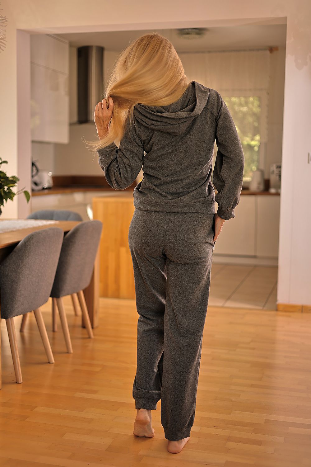 Mirale Women's Brav Lounge Set featuring a luxurious cotton sweatshirt with double-layered hood, ideal for sporty elegance.