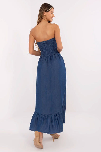 Luxurious sleeveless summer maxi dress by Italy Moda, showcasing a lightweight flared silhouette in breathable lyocell, designed for ultimate comfort and style.