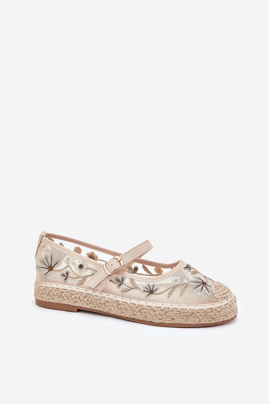 Elegant close-up of Step in Style women's espadrilles with floral embroidery, showcasing the exquisite craftsmanship and summer-ready design.