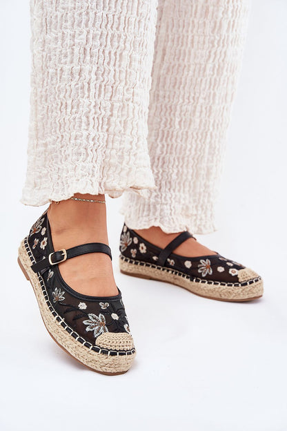 Luxury women's summer espadrilles featuring intricate floral embroidery and a secure buckle strap, brought to you by Step in Style.