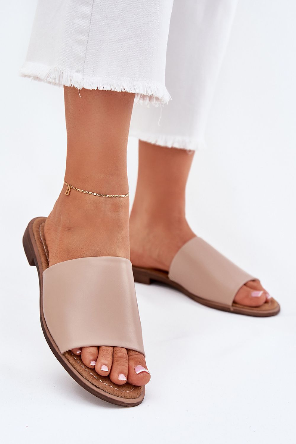 Luxury women's open toe sandals by Step in Style, crafted from elegant synthetic leather with a comfortable flat heel, available in sizes EU 36-41.