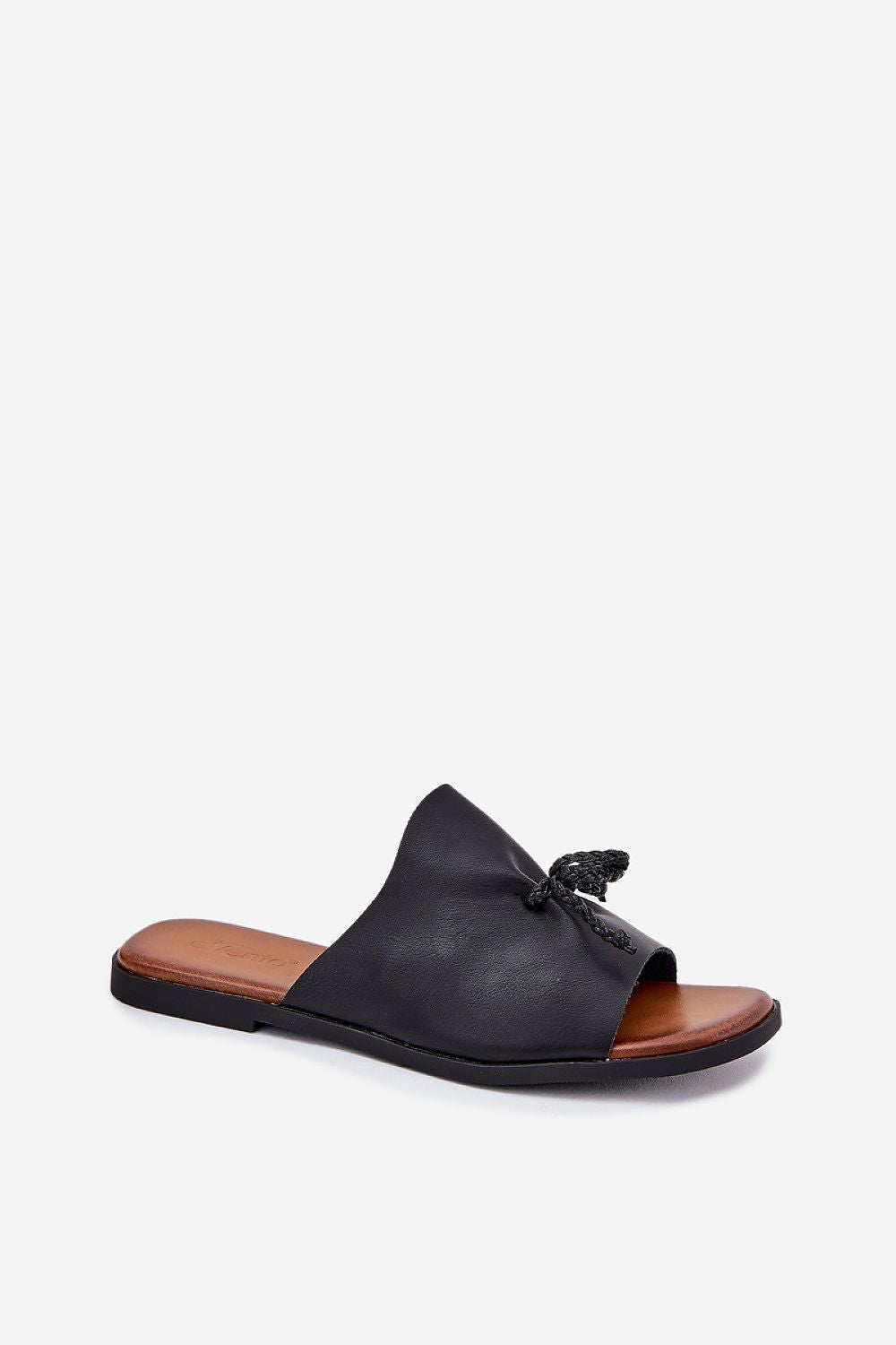 Elegant eco leather sandals for women by Step in Style, featuring decorative lacing and a 1 cm flat heel, perfect for warm weather fashion.