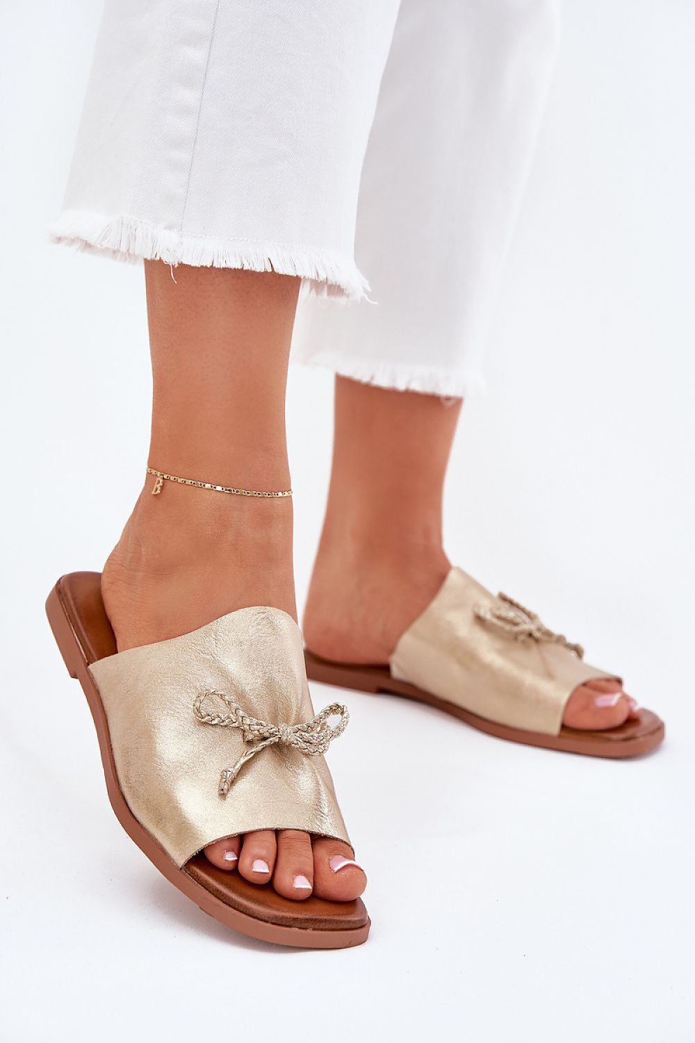 Comfortable and elegant women's sandals in eco leather by Step in Style, designed with decorative lacing and suitable for EU sizes 36-41.