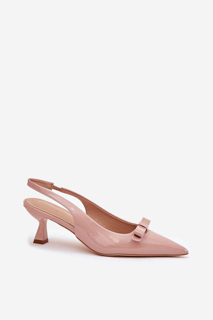 Close-up view of Step in Style's eco leather sandals for women, showcasing the luxurious pointed toe design and delicate bow, ideal for weddings and celebrations.