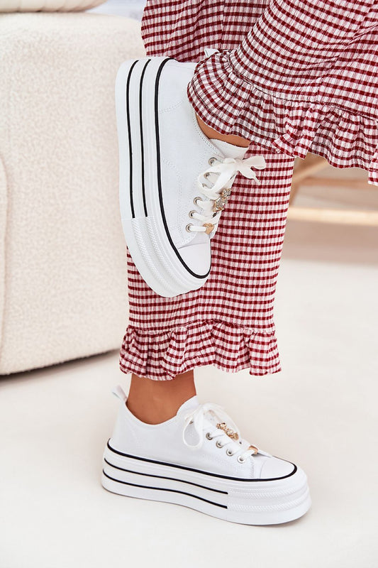 Luxury fashionable women's textile sneakers by Step in Style featuring stunning gold accents, on a towering 4.5cm platform, available in EU sizes 36 to 41.