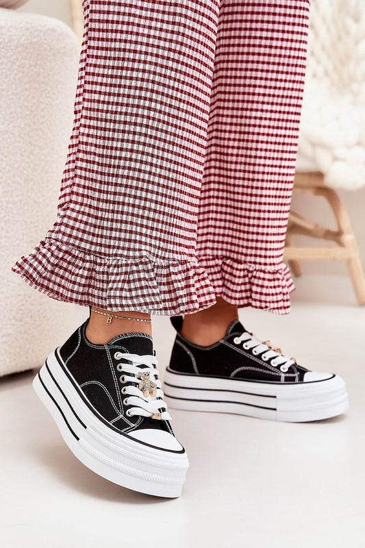 Luxury Women's Platform Sneakers by Step in Style, displaying elegant gold accents for a chic look.