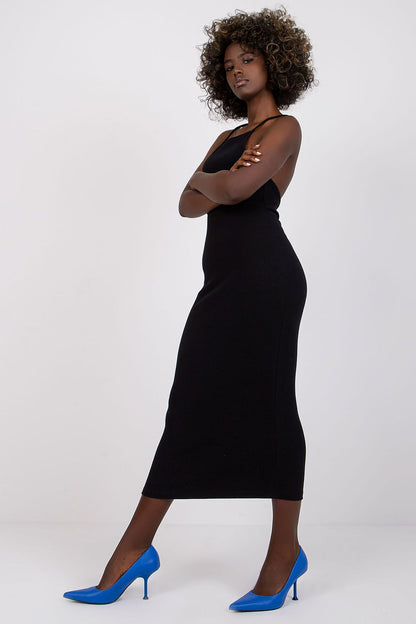 Back view of the Elegant Midi Daydress by Rue Paris, featuring thin straps and a flattering silhouette for everyday elegance.