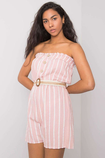 Fashionable Rue Paris jumpsuit featuring an inset rubber band for comfort and a stylish silhouette, ideal for summer gatherings.