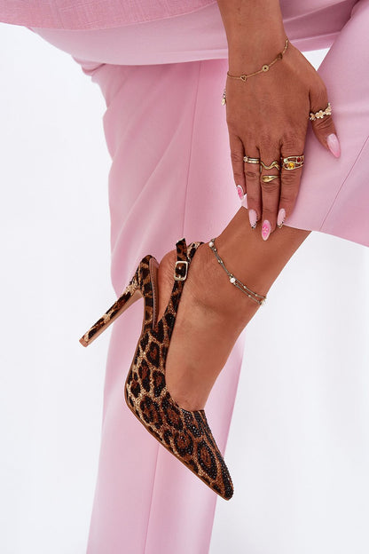 Elegant high-heeled sandals by Step in Style featuring adjustable strap, pointed toes, and embellished design, perfect for upscale events and romantic evenings. Available in sizes EU 36-41.