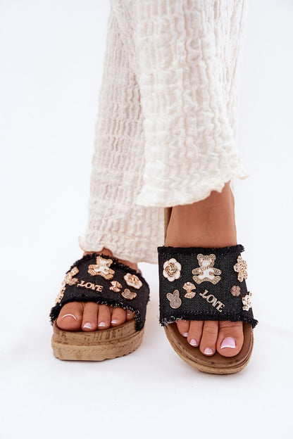 Luxury Women's platform sandals by Step in style featuring a stylish textile strap and elegant golden pins, perfect for warm days.
