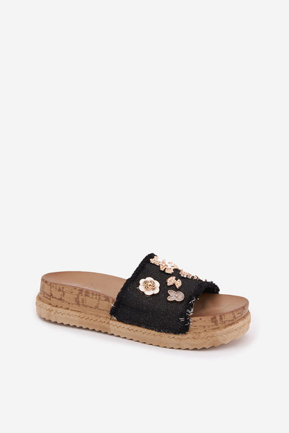 Step in style luxury platform sandals showcasing a radiant design with textile straps adorned with golden pins for chic summer elegance.