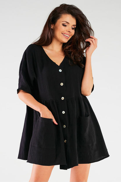 Back view of the Elegant Casual Daydress by Infinite You, highlighting its refined cut and stylish design suitable for various events.