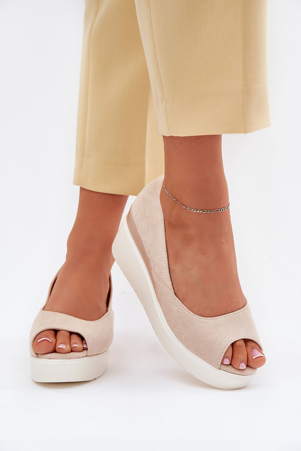 Luxury eco-suede women's sandals by Step in Style featuring a chic wedge heel, perfect for summer outfits.