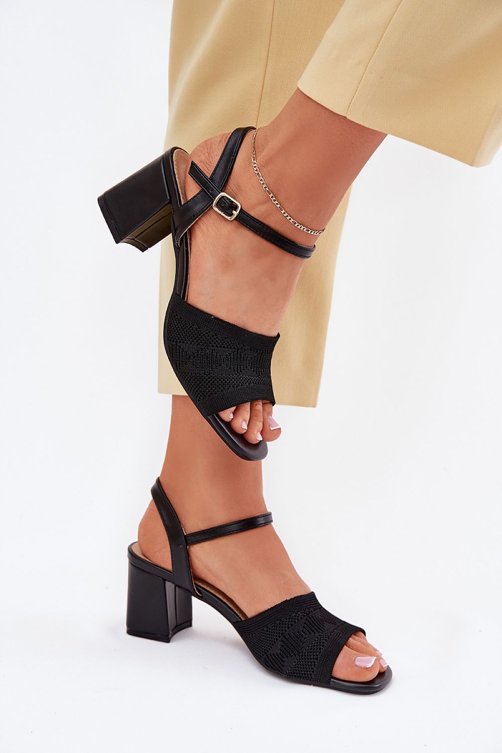 Elegant block heel women's sandals in eco leather by Step in style, featuring an adjustable strap for a perfect fit.
