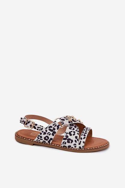 Stylish eco suede sandals featuring decorative gold studs and adjustable straps by Step in Style, perfect for summer outfits, available in EU sizes 36-41.