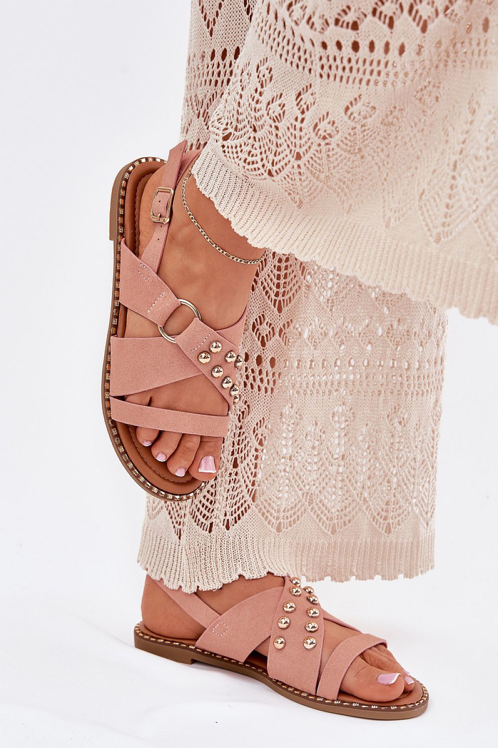 Sophisticated eco suede sandals for women, crafted by Step in Style, offering both elegance and comfort with an adjustable strap.