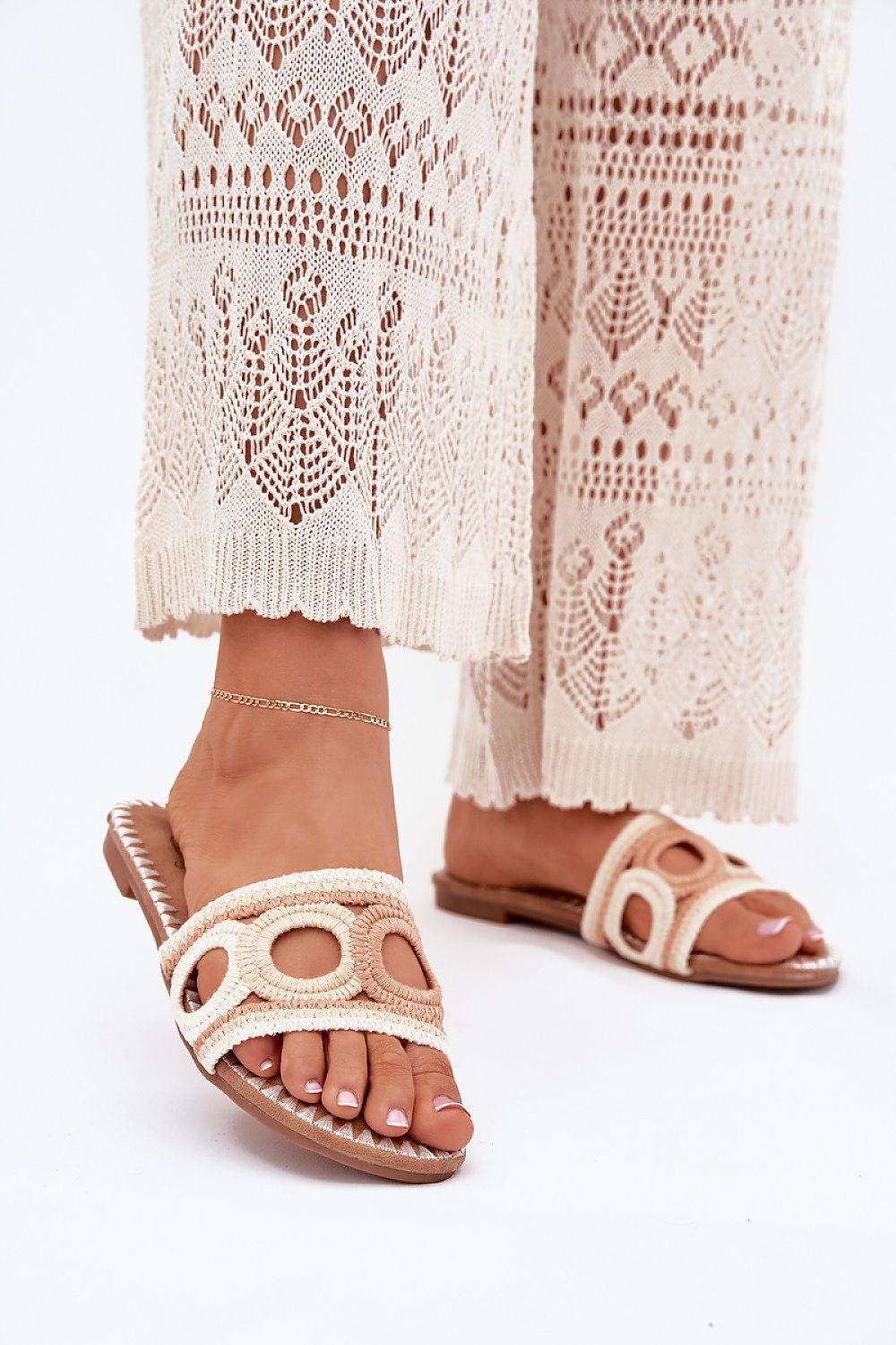 Stylish luxury crocheted women's flip-flops by Step in Style, available in sizes EU 36-41, perfect for casual summer looks.