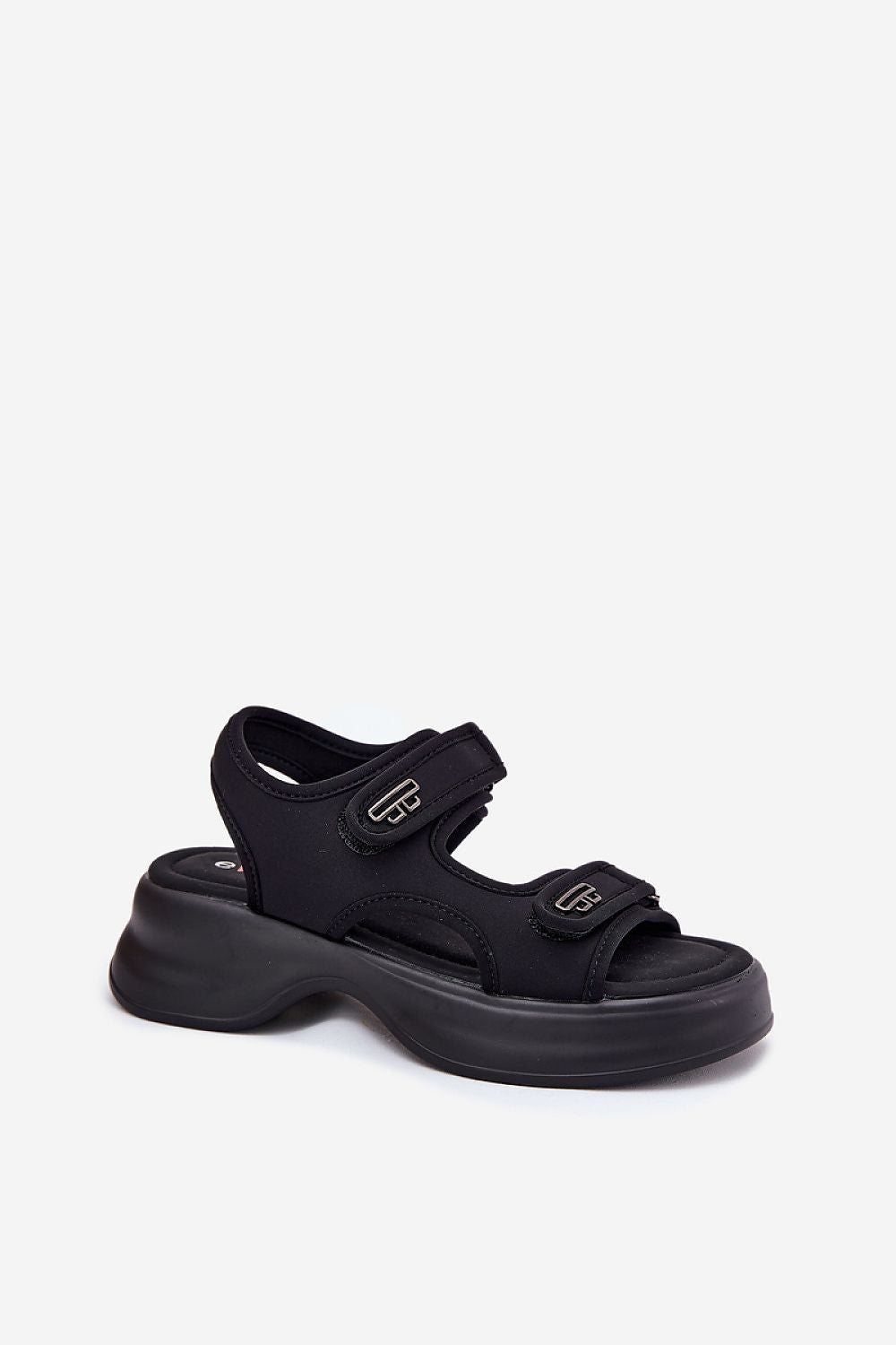 Elegant women's platform sandals with double Velcro from Step in Style, showcasing a stylish design and refined golden details.