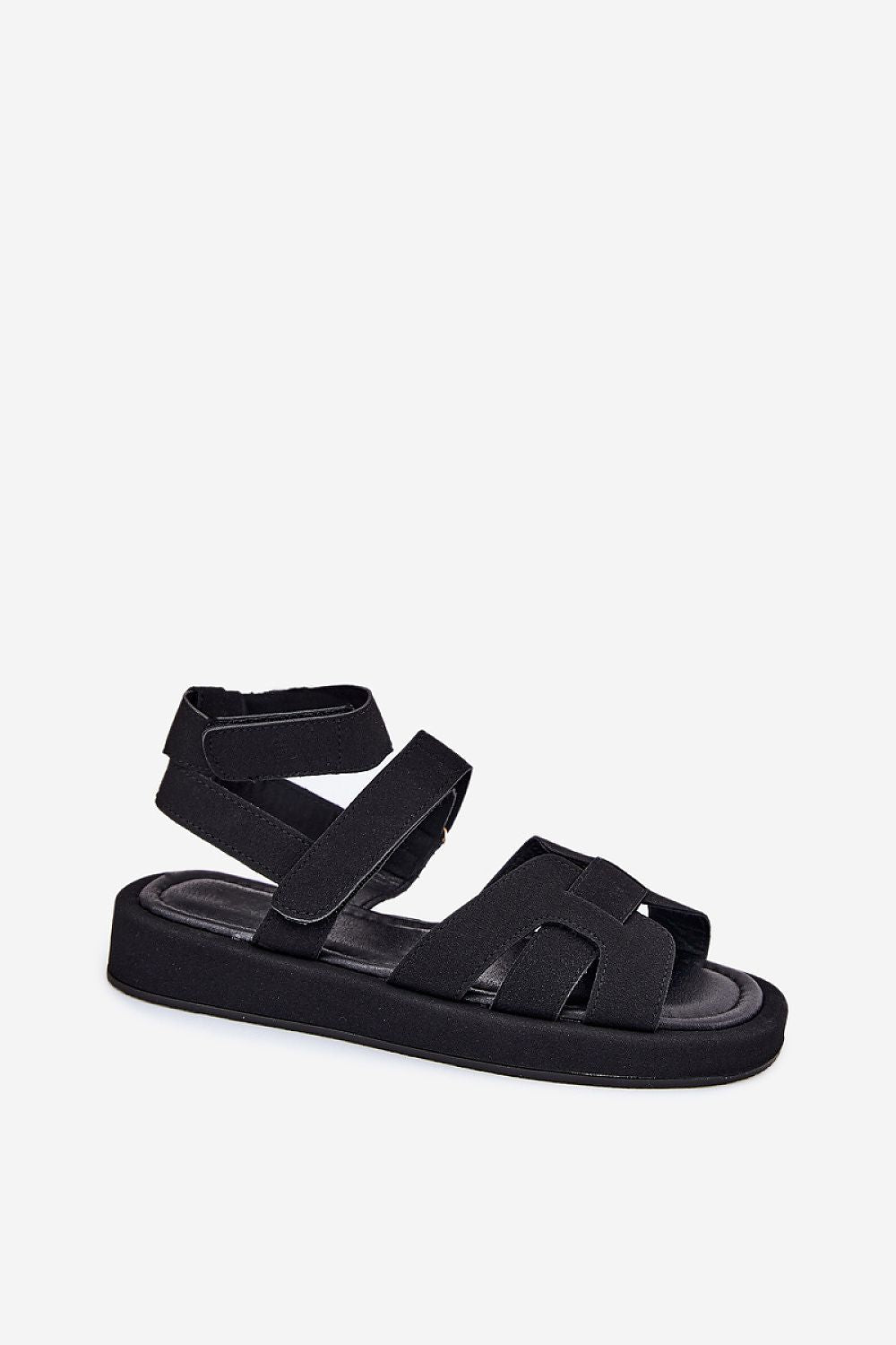 Close-up of Step in Style women's sandals featuring adjustable double velcro straps and a comfortable soft insole.