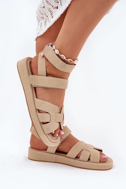 Step in Style's women’s fashionable sandals, showcasing a stylish platform and adjustable Velcro fastening, ideal for modern versatility.